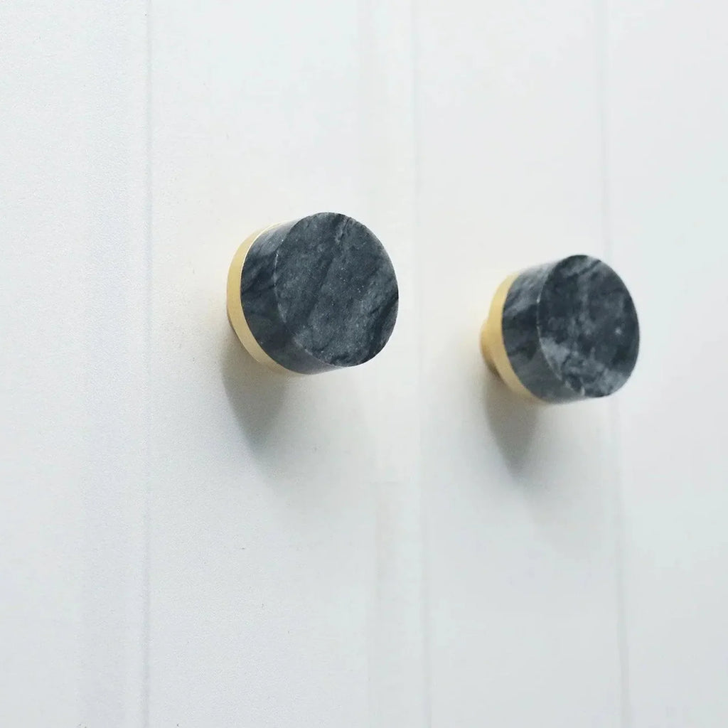 Karish Marble & Brass Cabinet Knob | Luxury Marble Cabinet Knob