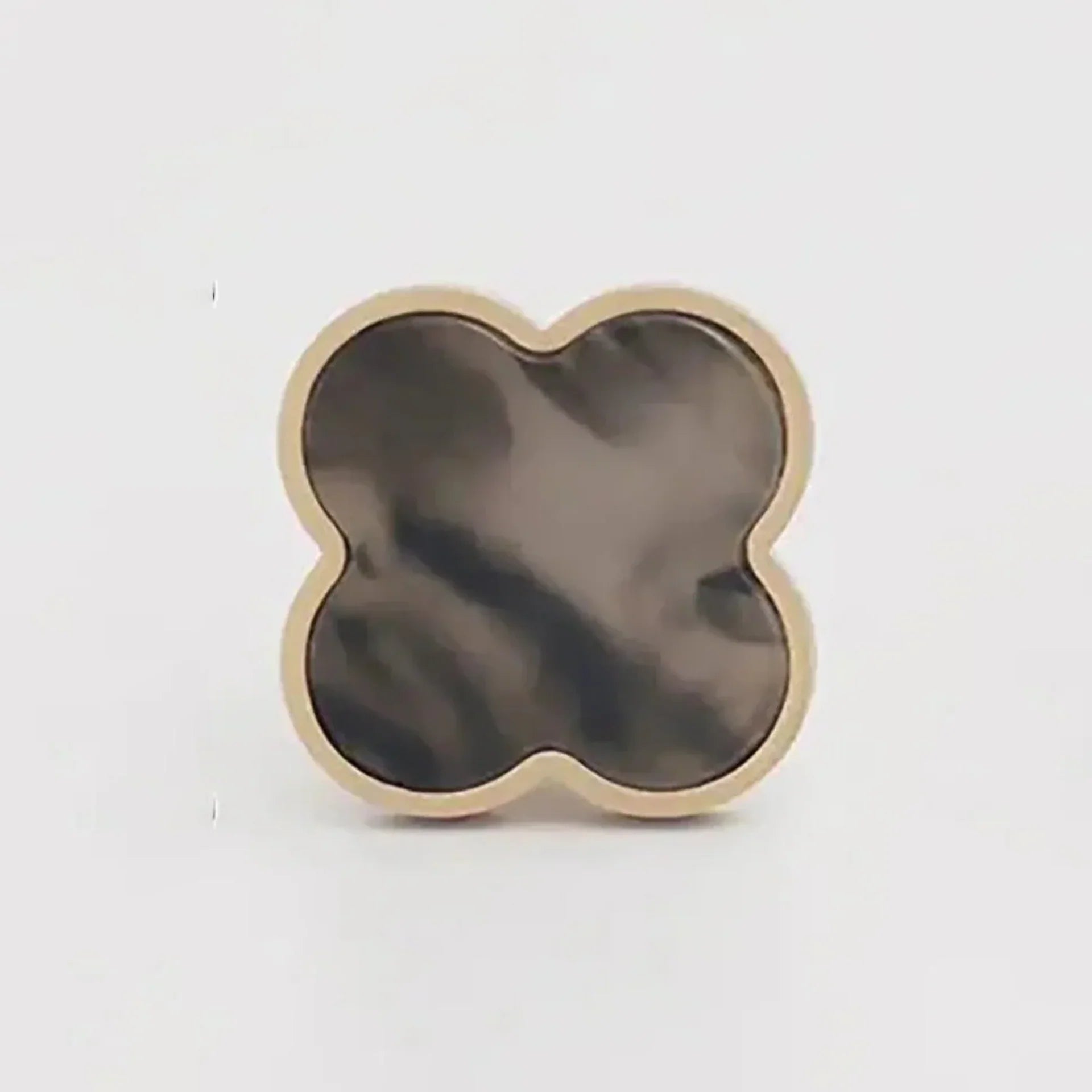 Clover Acrylic Brass Cabinet Knob | Brass Essence India