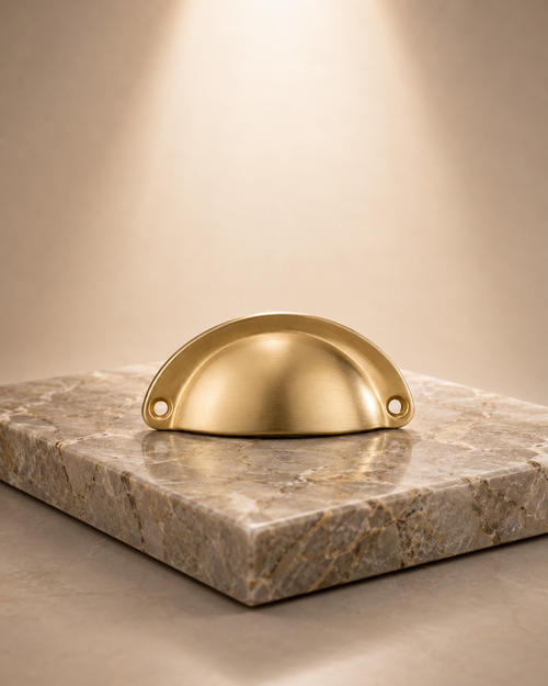 Classic Solid Brass Shell Pull Handle | Brass Essence India