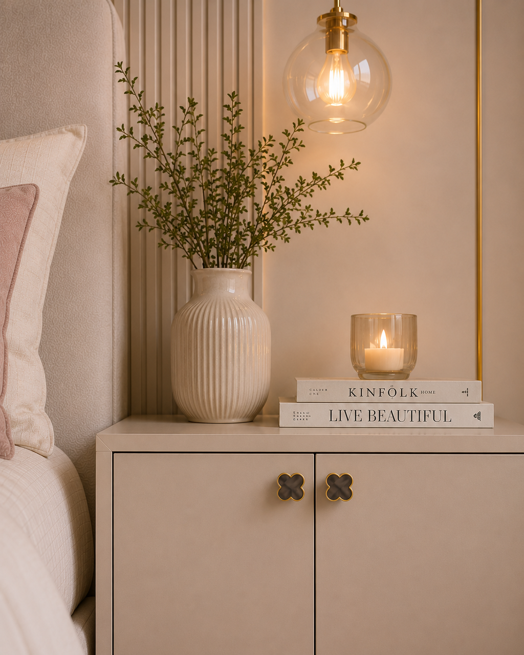 Clover Acrylic Brass Cabinet Knob | Brass Essence India