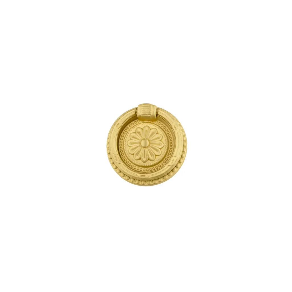 Vintage Retro Brass Ring Pull | Solid Brass Cabinet Knob | Brass Essence