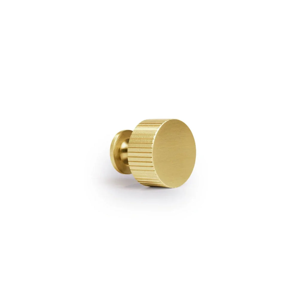 Linear Knurled Brass Cabinet Knob | Brass Essence India