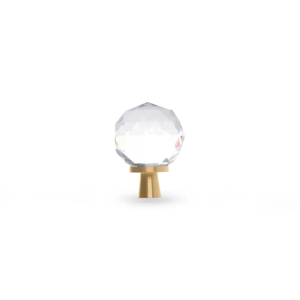 Round Faceted Crystal Cabinet Knob | Luxury Crystal Knob