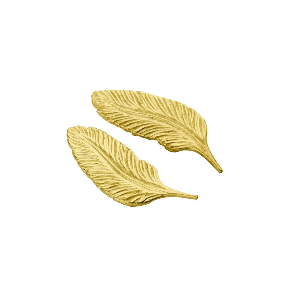 Solid Brass Leaf Cabinet Handles (Left & Right) | Luxury Brass Wardrobe Handles | Brass Essence India