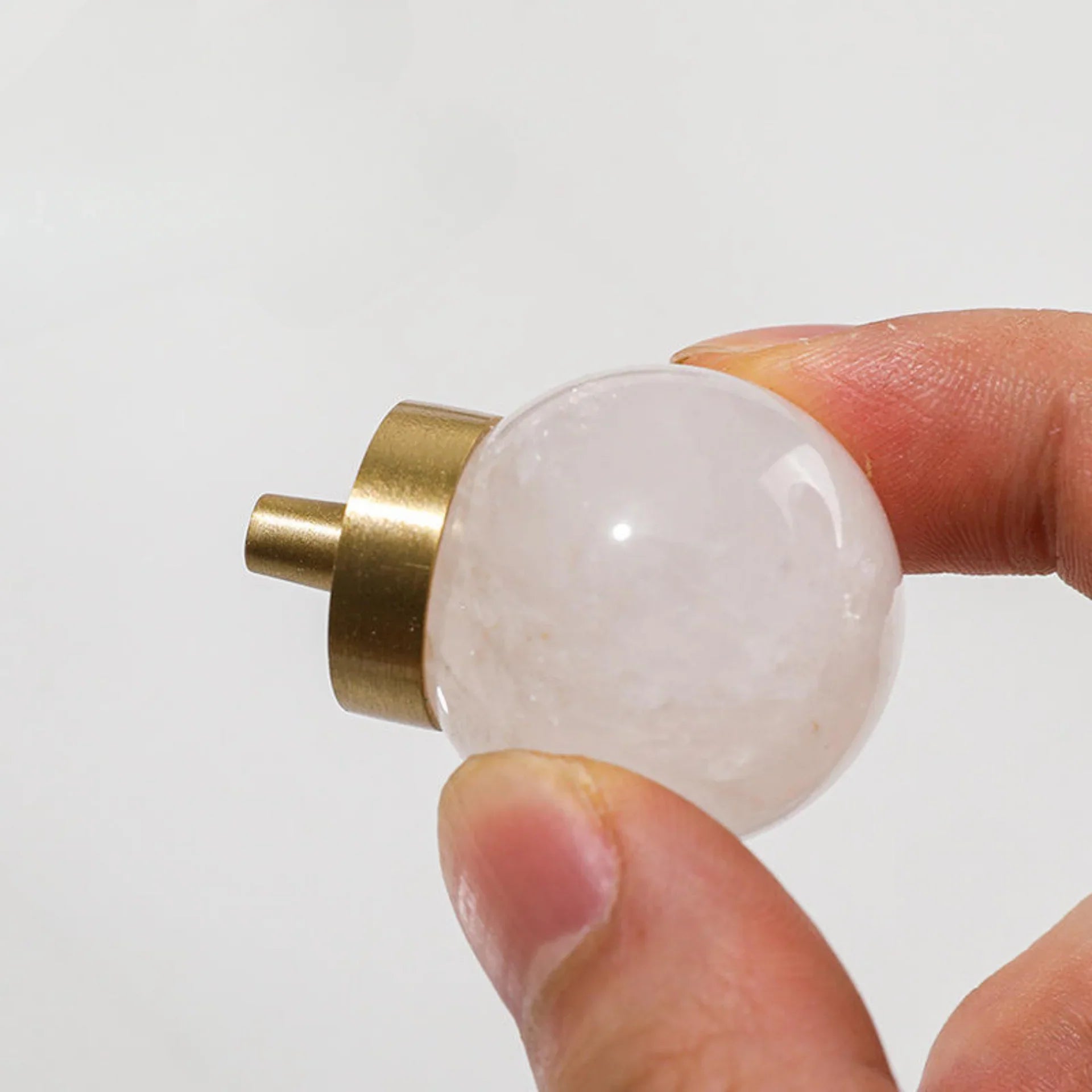 Natural Crystal Ball Brass Cabinet Knob | Luxury Crystal Knob