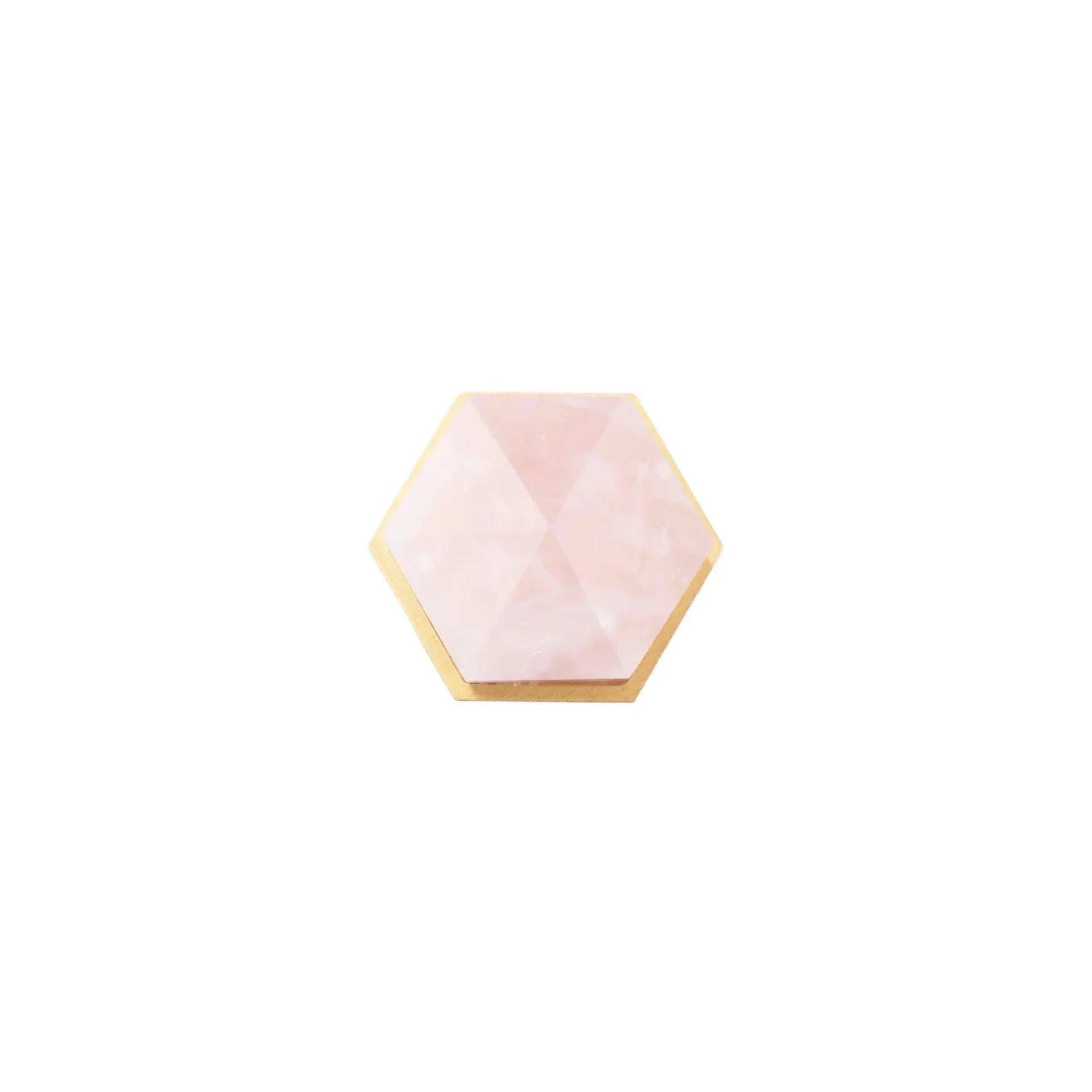 Natural Crystal Hexagon Brass Cabinet Knob | Luxury Crystal Knob