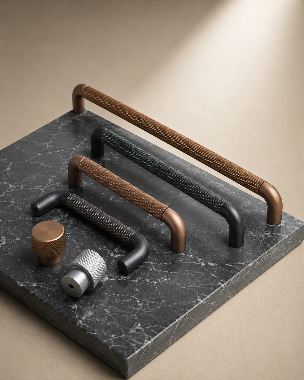 Textured Bar & Knob Handle Set – Modern Industrial Design 2