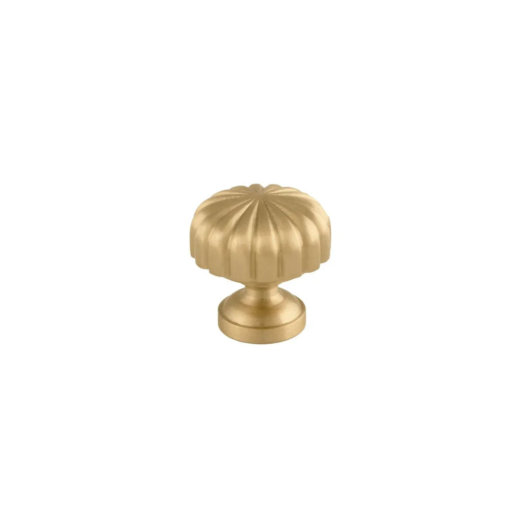 Fluted Pumpkin Brass Cabinet Knob | Brass Essence India