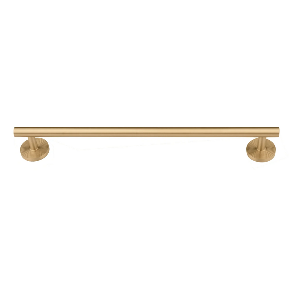 Brass Essence minimalist brass concentric ring handles with sleek, modern design for furniture or cabinetry.