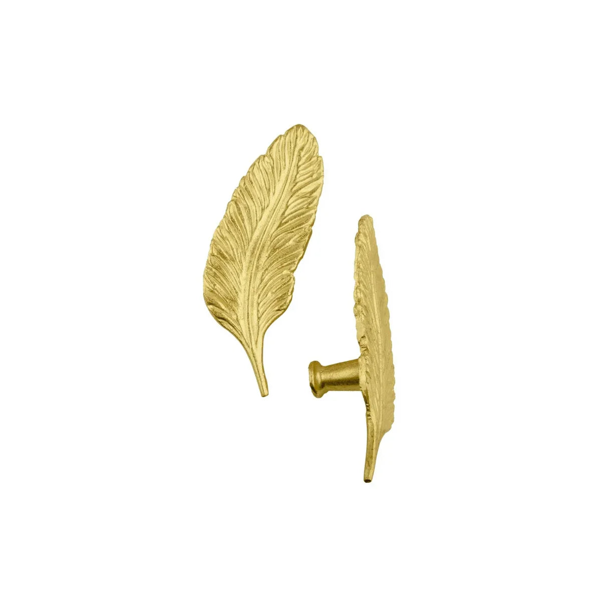 Solid Brass Leaf Cabinet Handles (Left & Right) | Luxury Brass Wardrobe Handles | Brass Essence India