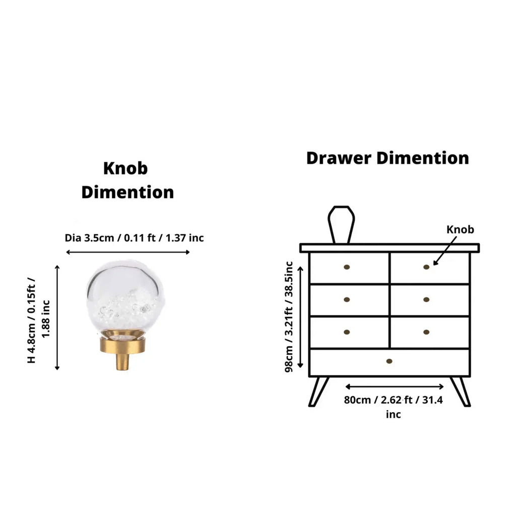 Moon Orb Crystal Cabinet Knob | Acrylic & Natural Crystal Knob