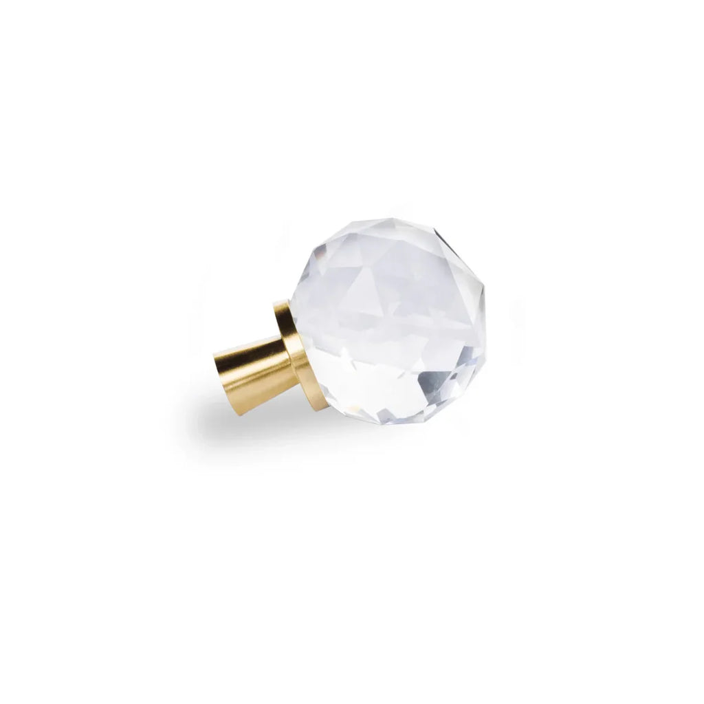Round Faceted Crystal Cabinet Knob | Luxury Crystal Knob