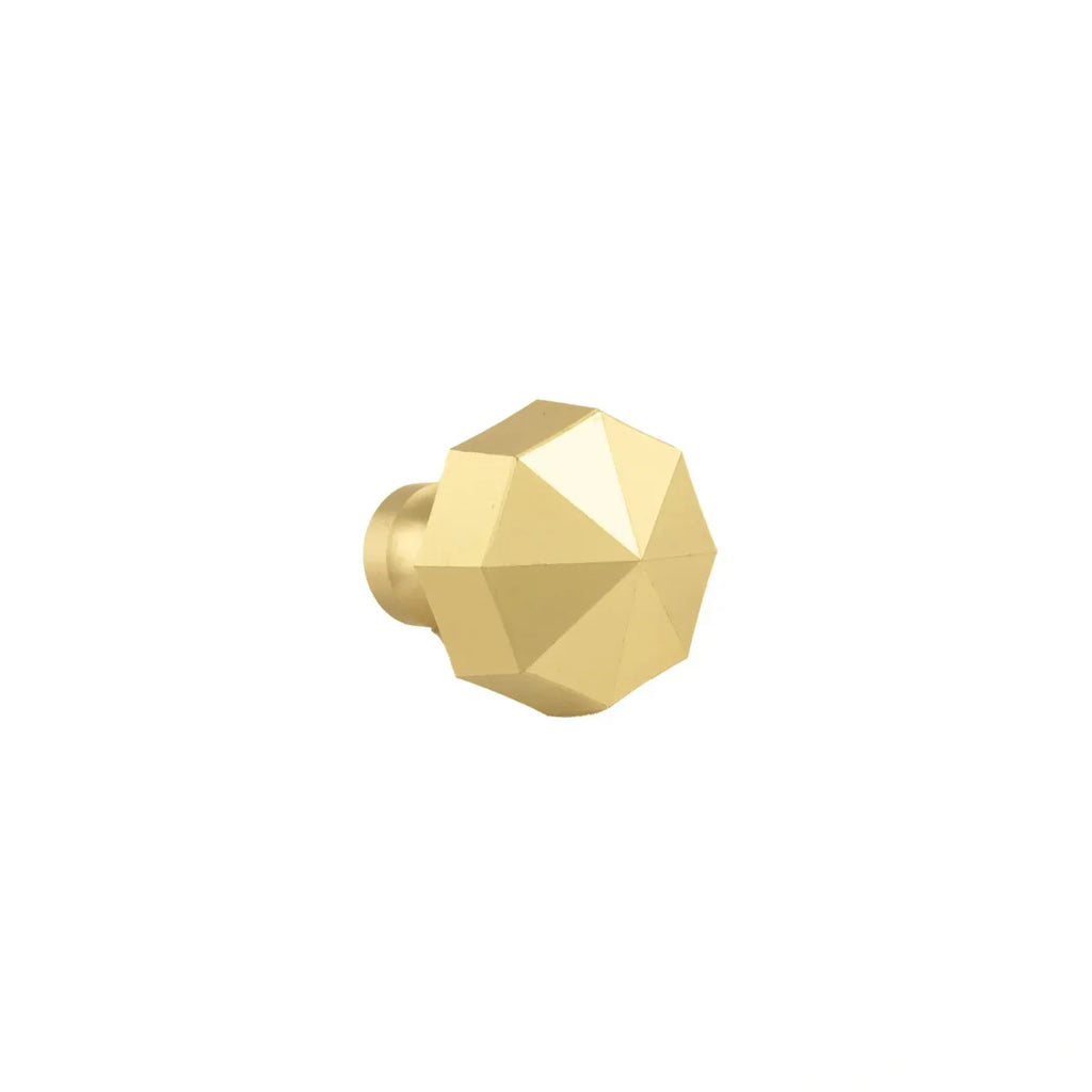 Octagon Geometric Brass Cabinet Knob | Premium Solid Brass Modern Cabinet Knob | Brass Essence India
