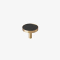 Brushed Brass & Leather Cabinet Knob | Luxury Leather Knob