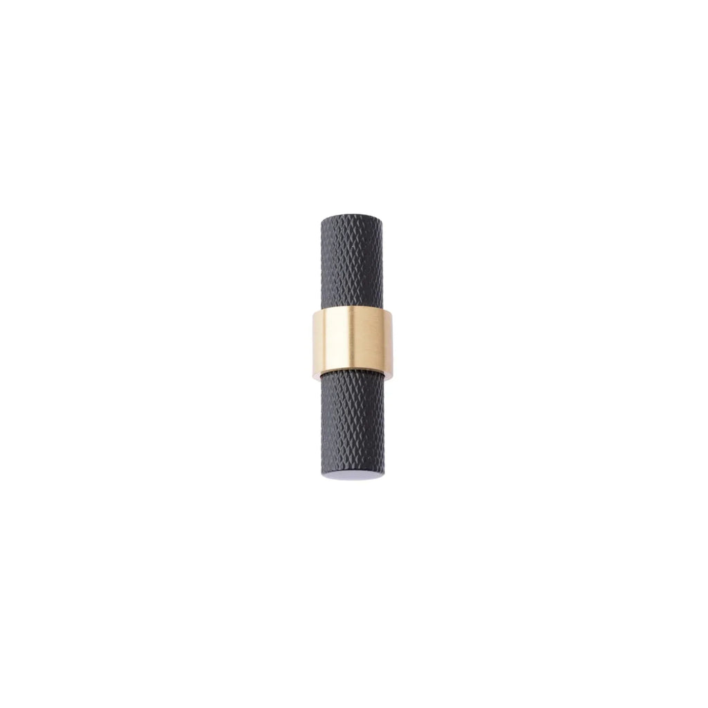 Knurled Black & Gold T-Bar Handle Collection | Brass Cabinet Handles