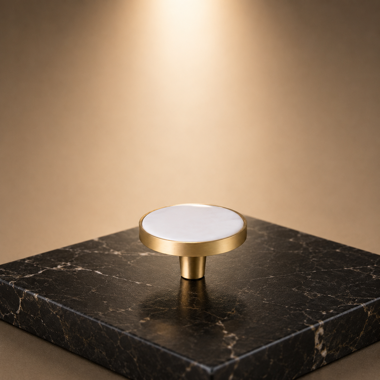 Mother of Pearl & Brass Round Cabinet Knob 3