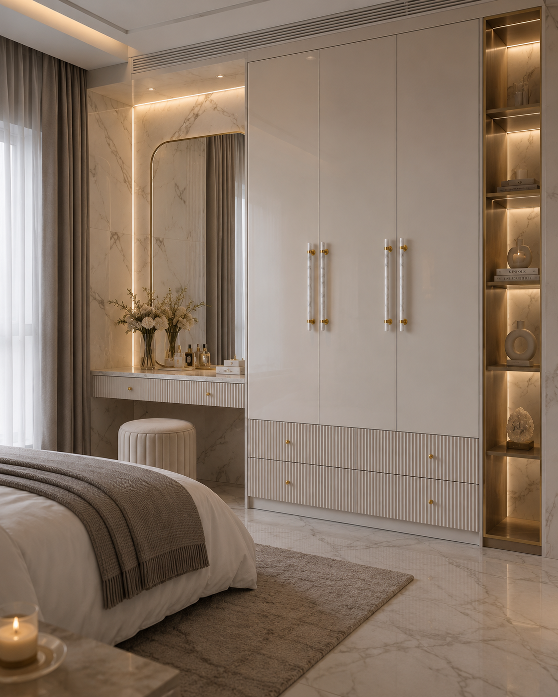 Karish Marble & Brass Cabinet Handles | Luxury Marble Handles India