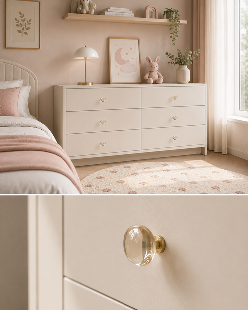 Classic Crystal Cabinet Knob | Luxury Crystal Brass Cabinet Knob