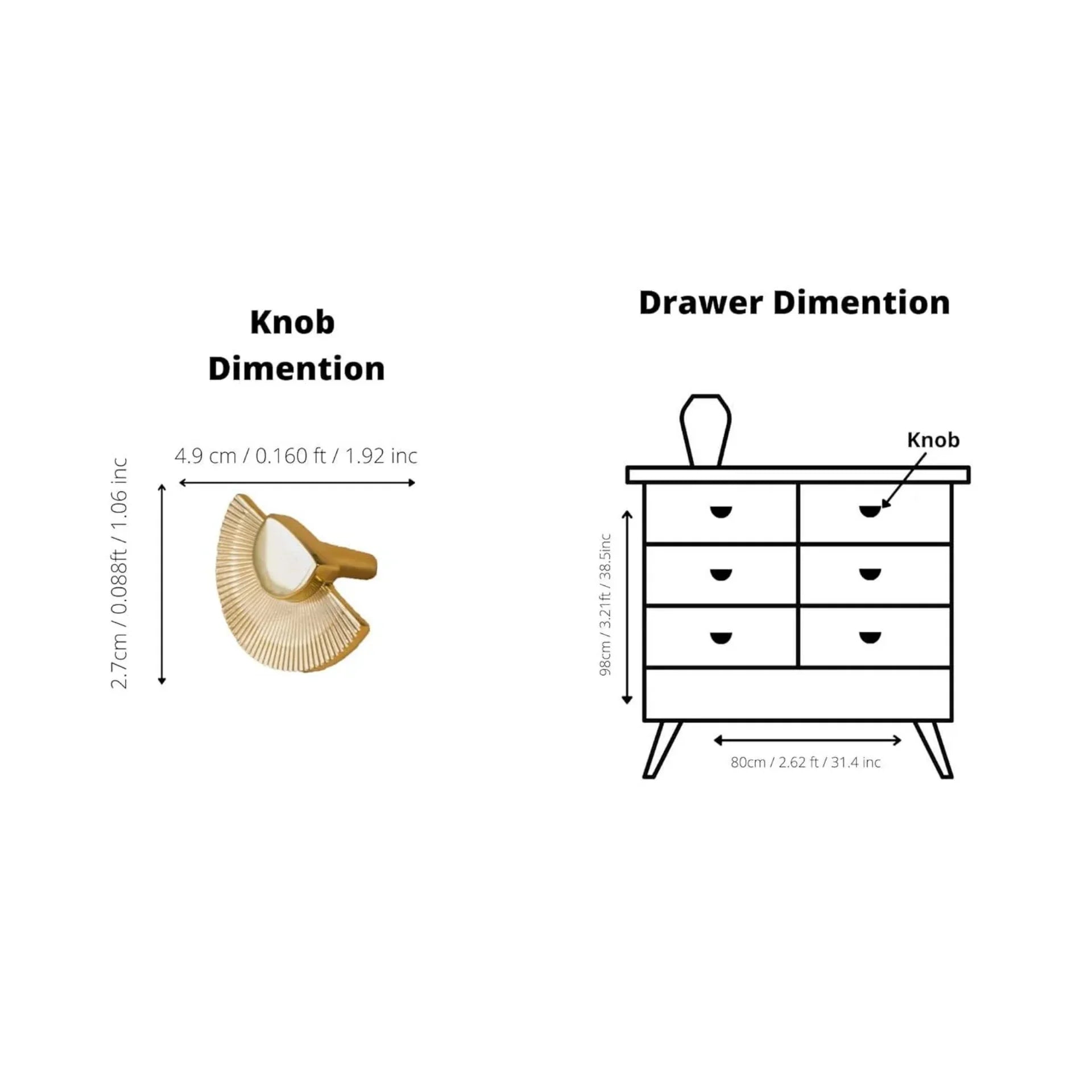 Scallop Royale Brass Collection | Solid Brass Cabinet & Wardrobe Handles
