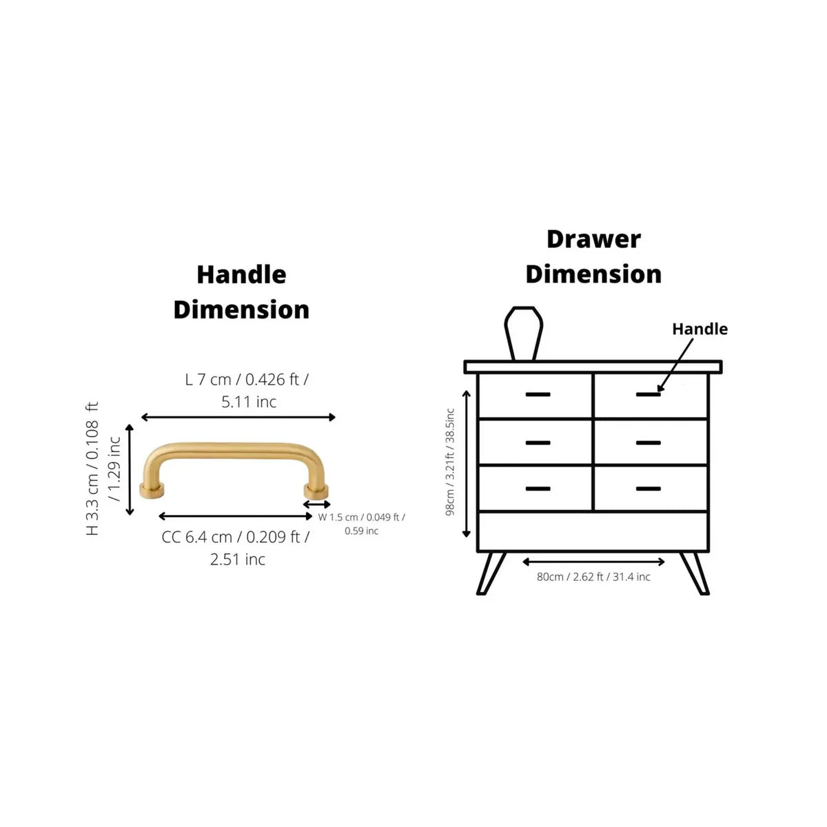 Arcora Curved Brass Collection | Solid Brass Cabinet Handles