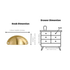Classic Solid Brass Shell Pull Handle – product view – Brass Essence