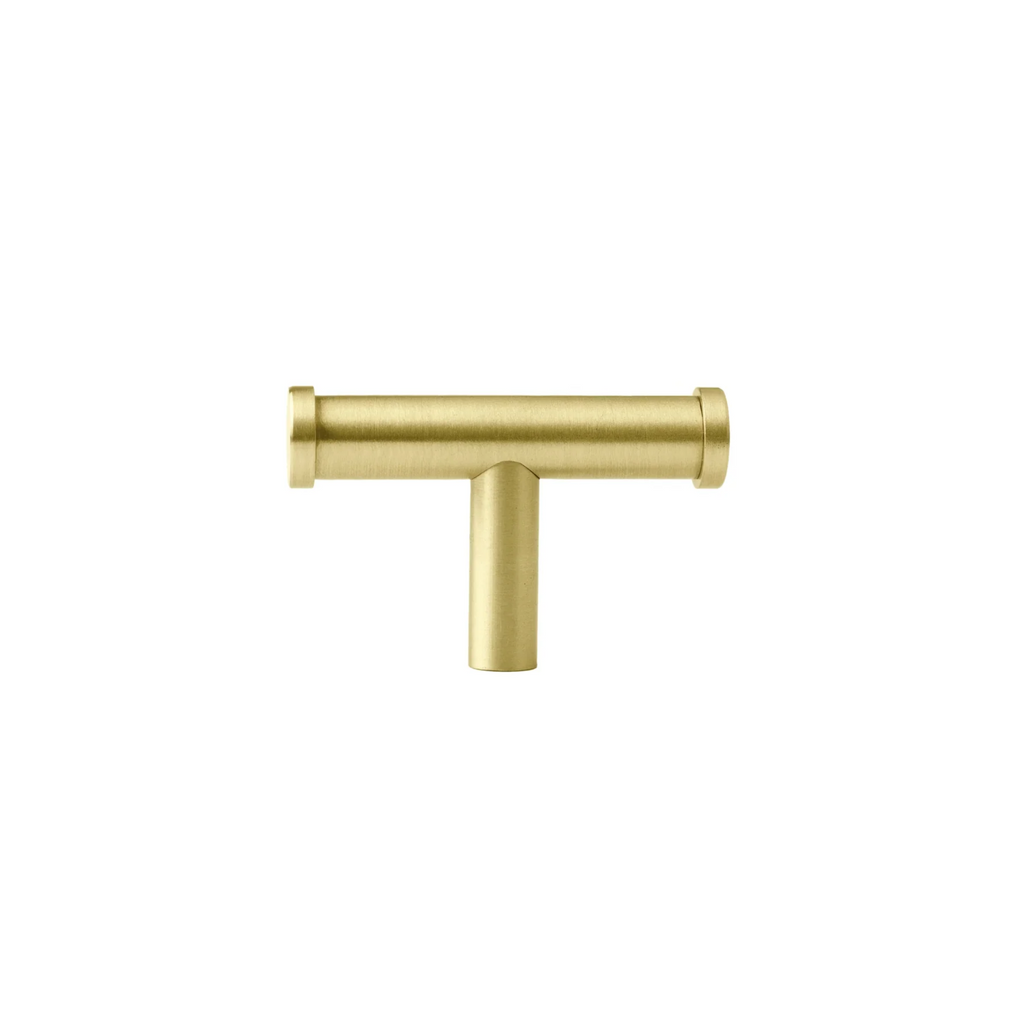 Brass Essence Euro Bar Solid Brass Cabinet Pull from collection, featuring sleek cylindrical design and polished brass finish.