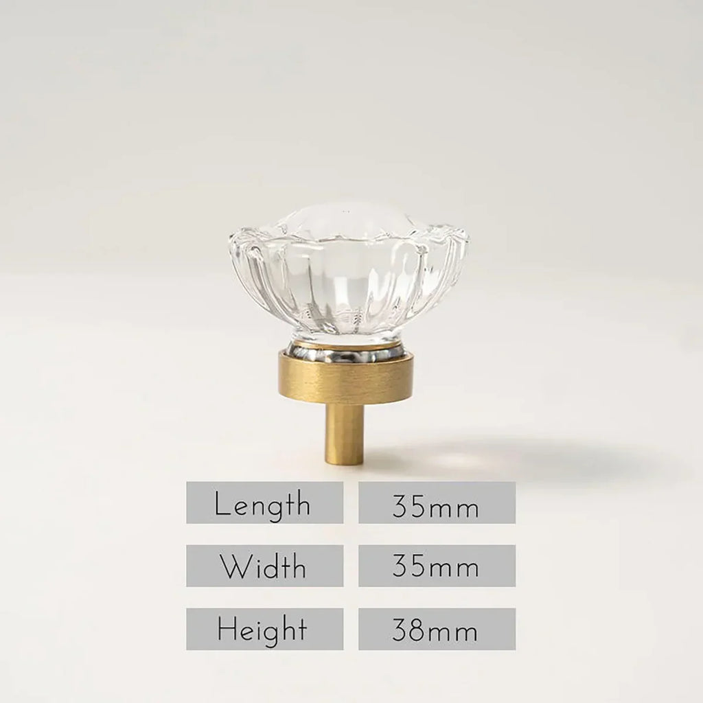 Diamond Faceted Crystal Cabinet Knob | Luxury Crystal Knob