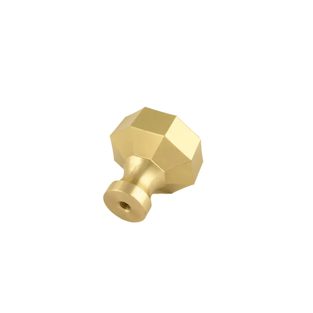 Octagon Geometric Brass Cabinet Knob | Premium Solid Brass Modern Cabinet Knob | Brass Essence India