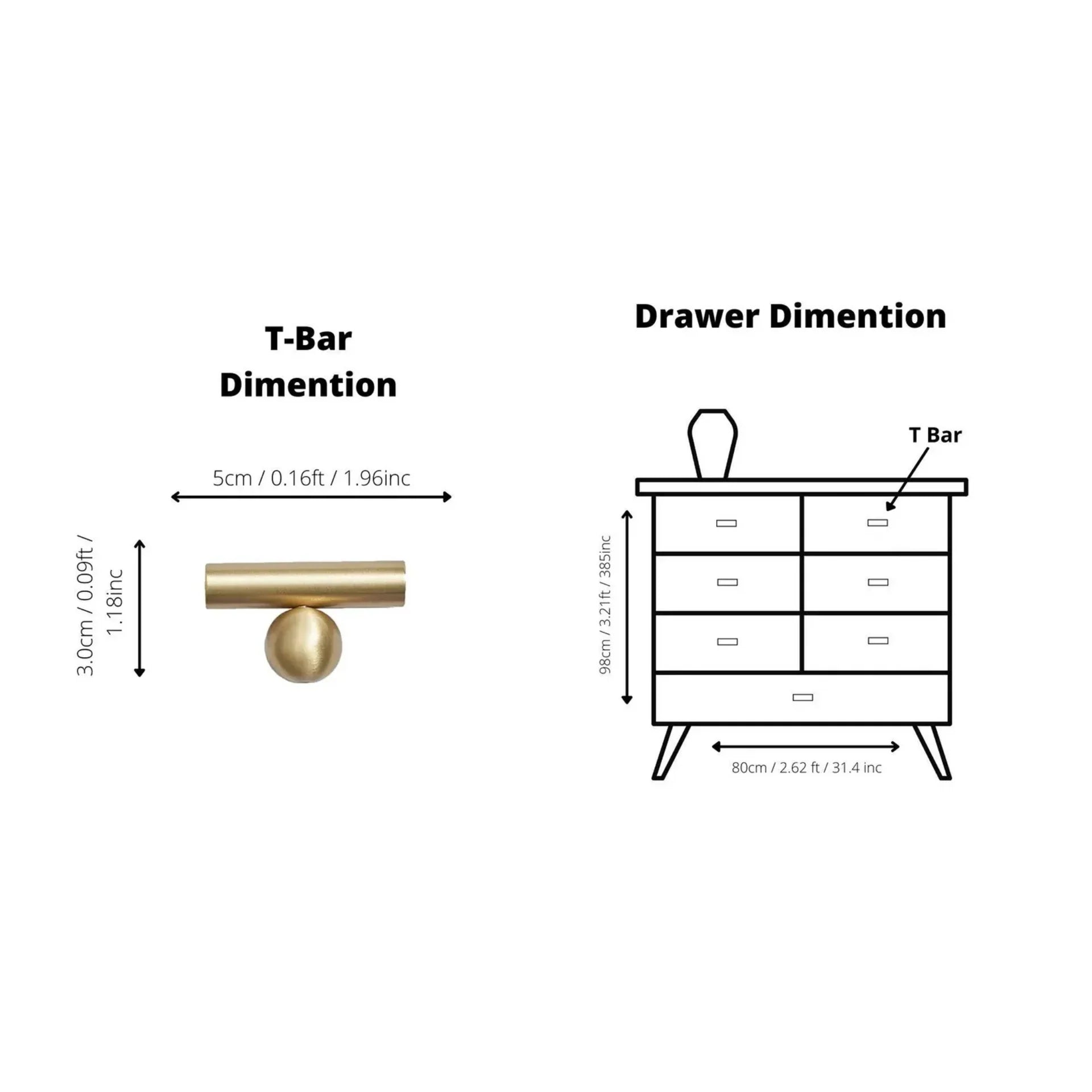 Goblet Solid Brass Cabinet Handles | Modular Kitchen Handles
