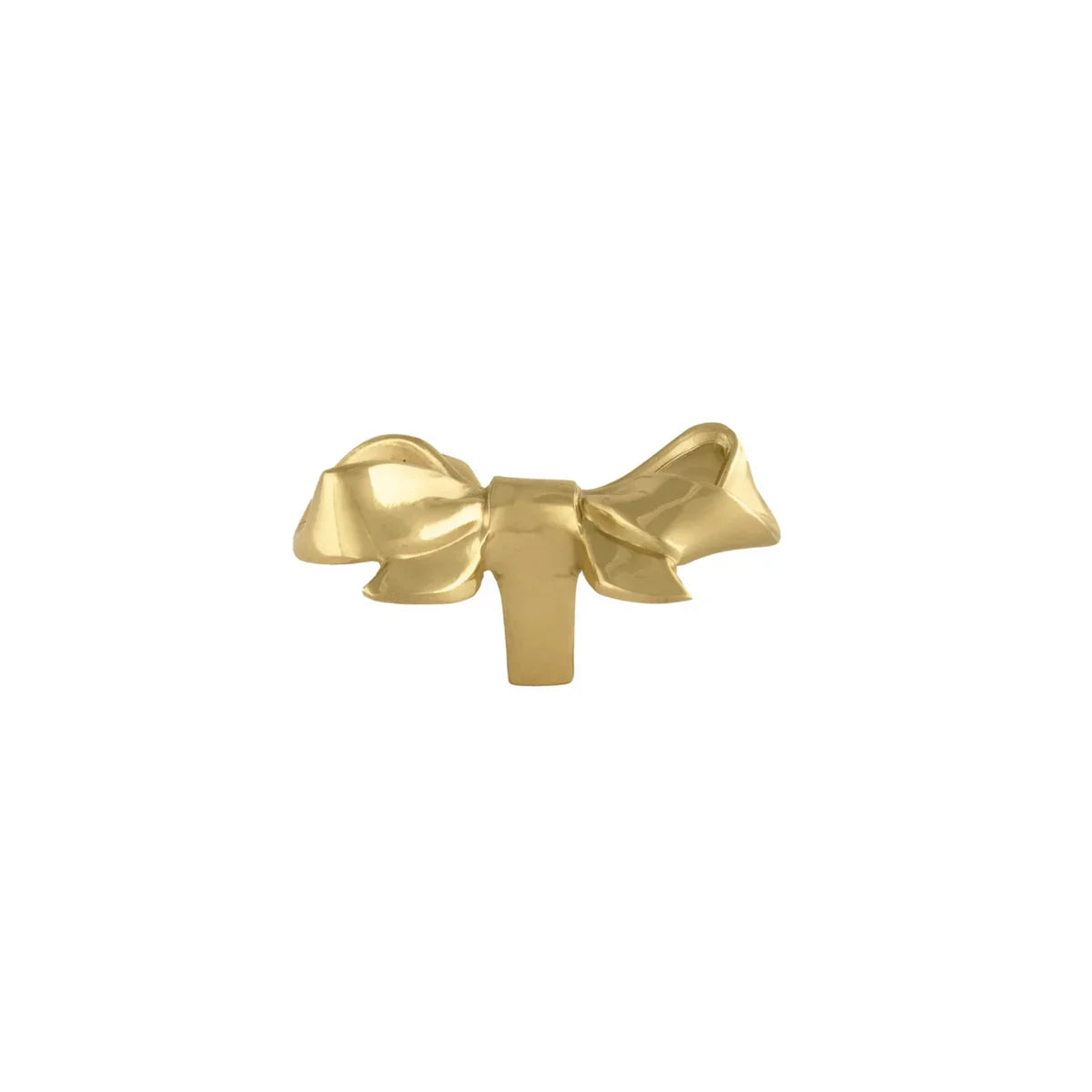 Polished Brass Bow Cabinet Knob | Luxury Solid Brass Furniture Knob | Brass Essence India