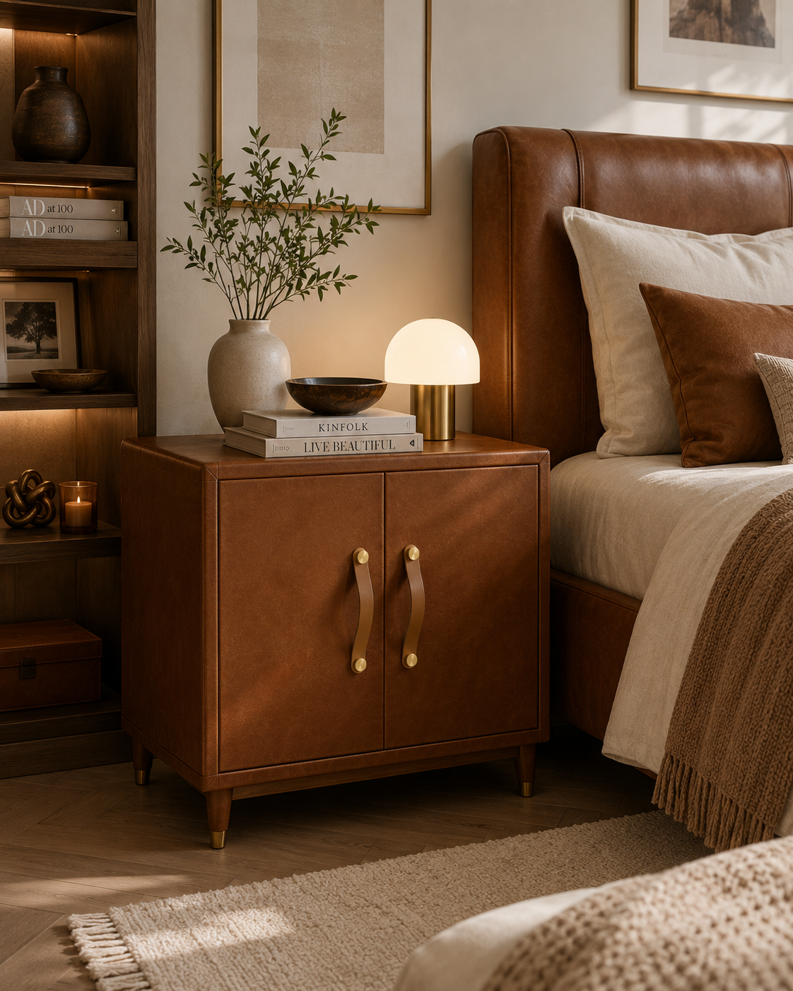 Leather & Brass Strap Cabinet Pulls | Premium Leather Handles