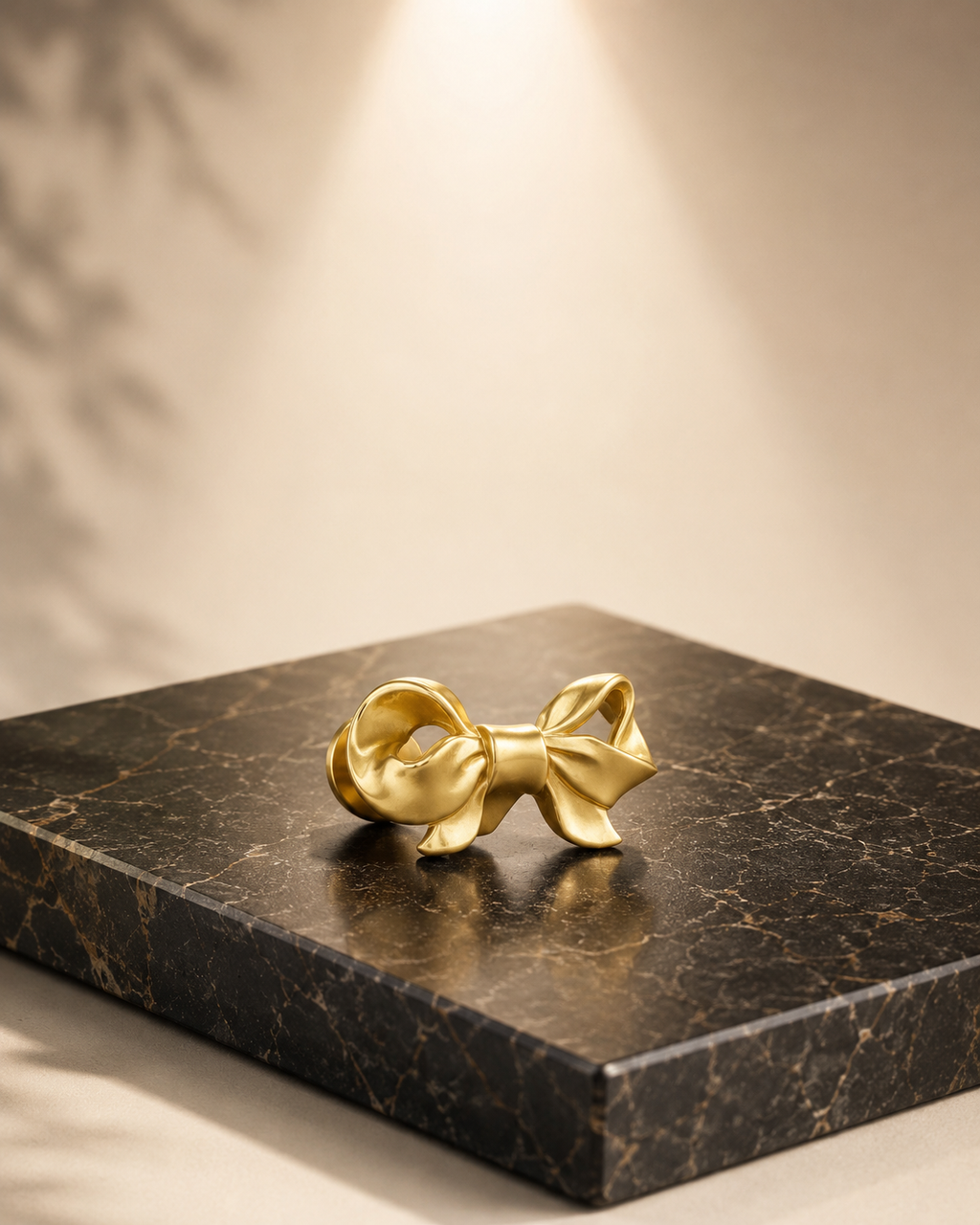 Polished Brass Bow Cabinet Knob | Luxury Solid Brass Furniture Knob | Brass Essence India