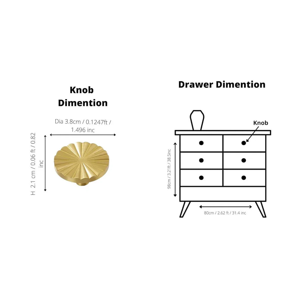 Cherry Blossom Solid Brass Cabinet Knob | Brass Essence
