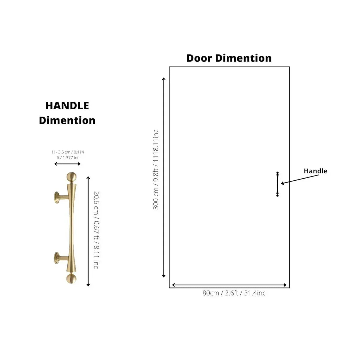 Seasaw Luxe Brass Collection | Solid Brass Cabinet Handle