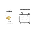 Ginkgo Leaf Solid Brass Cabinet Knob | Glossy Gold