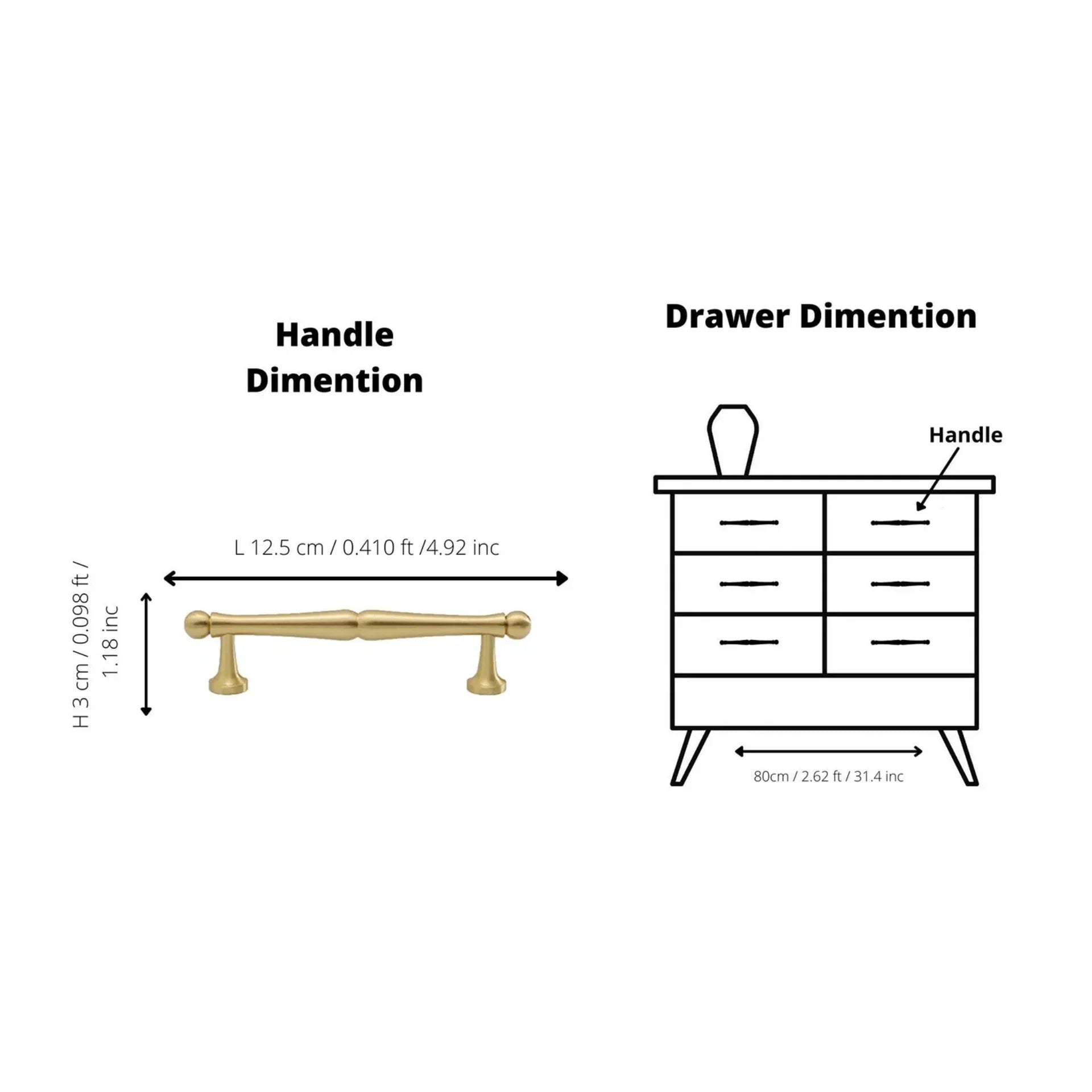 Nishilia Heritage Brass Collection | Solid Brass Cabinet & Wardrobe Handles