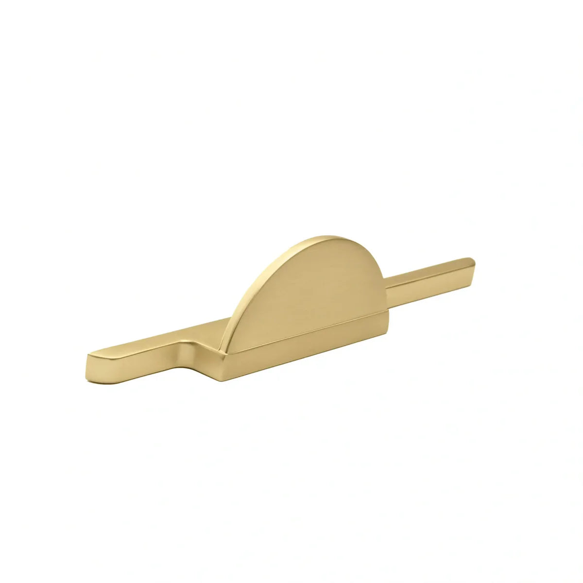 Brass Essence Hemi Cycle Zinc Half-Circle Pull handle with a smooth, polished zinc finish and ergonomic design for furniture use