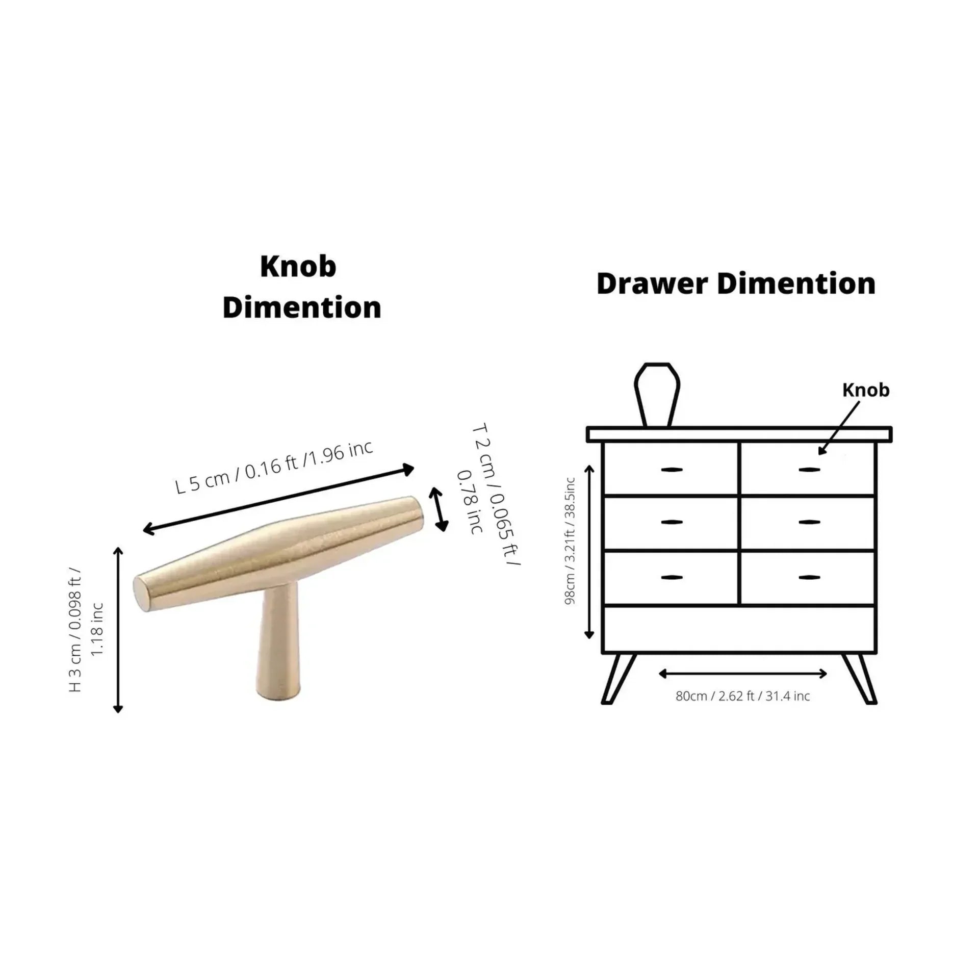 Spindle Luxe Brass Collection | Solid Brass Cabinet Handles