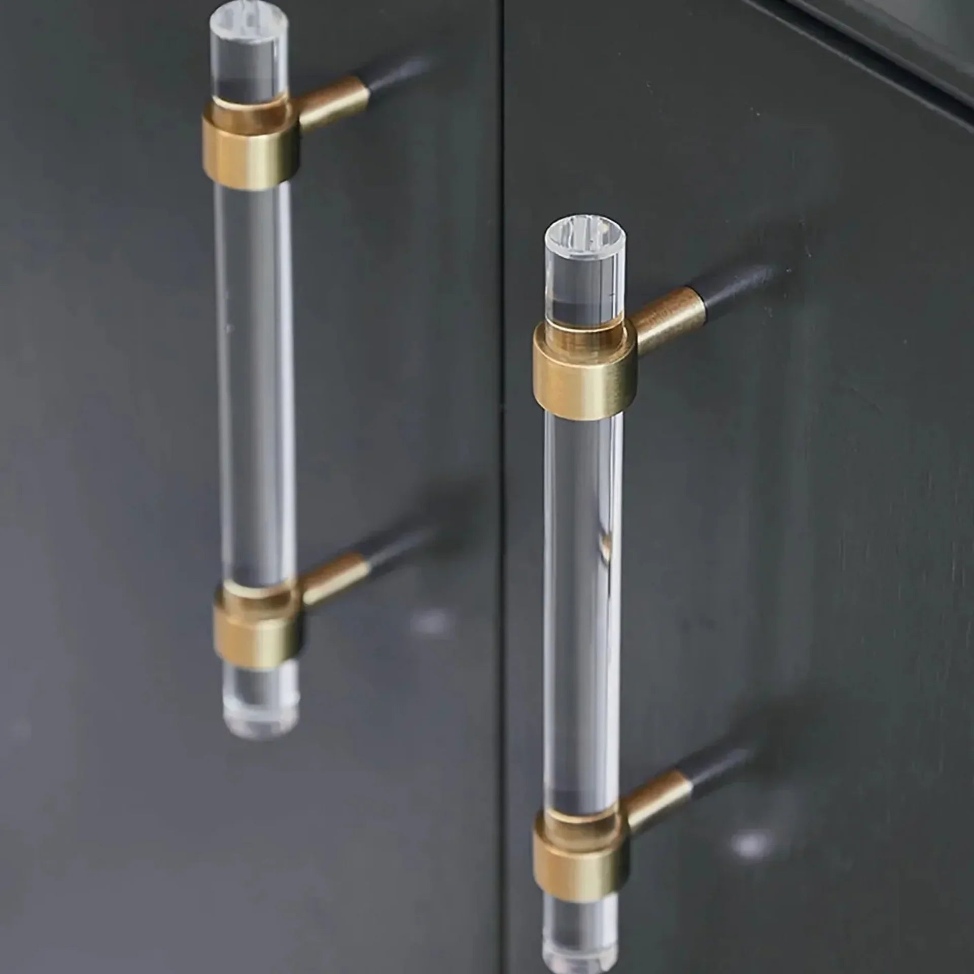 Lumiera Clear Acrylic & Brass Handle Collection