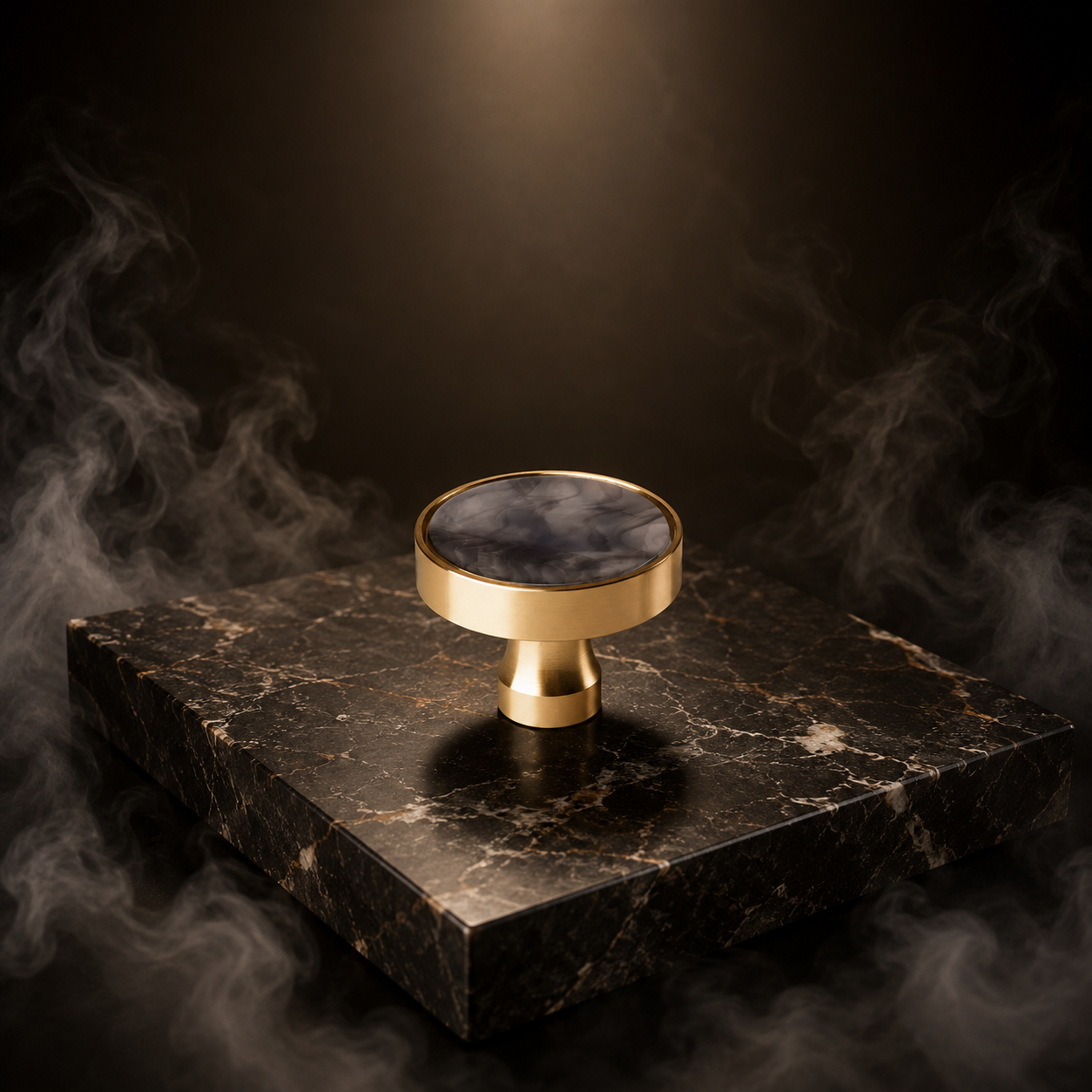 Prisma Acrylic & Brass Disc Cabinet Knob | Luxury Cabinet Hardware India