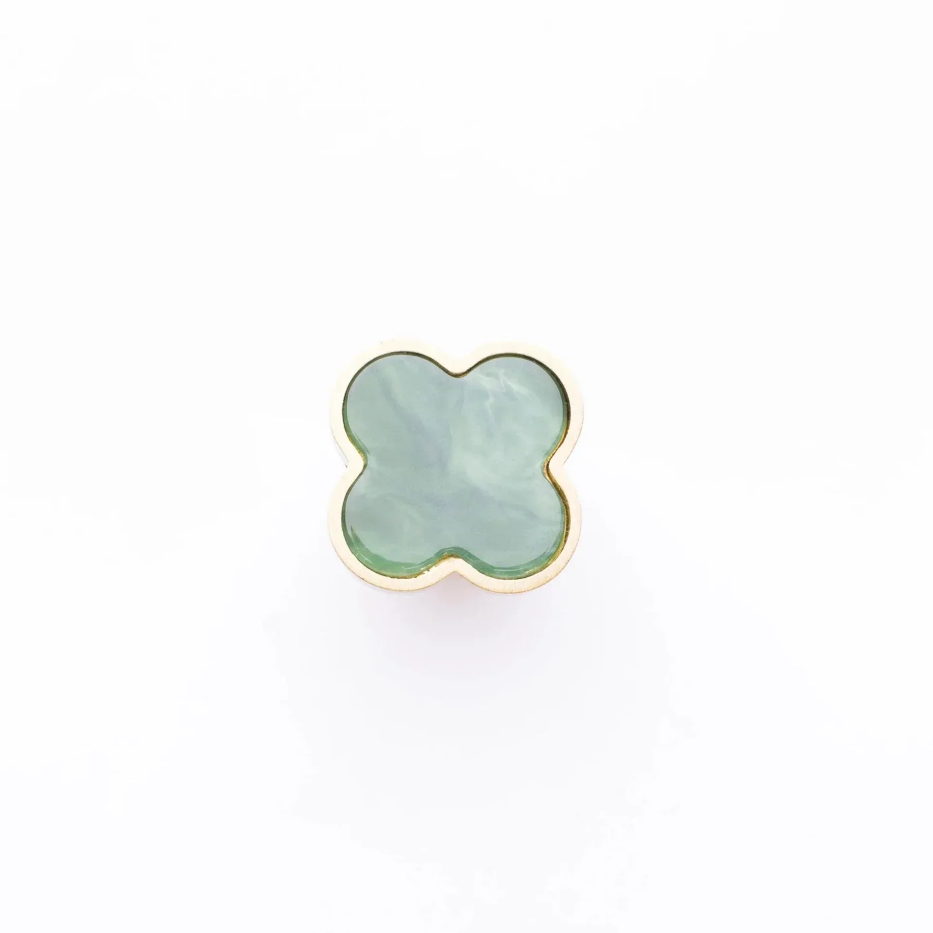 Clover Acrylic Brass Cabinet Knob | Brass Essence India