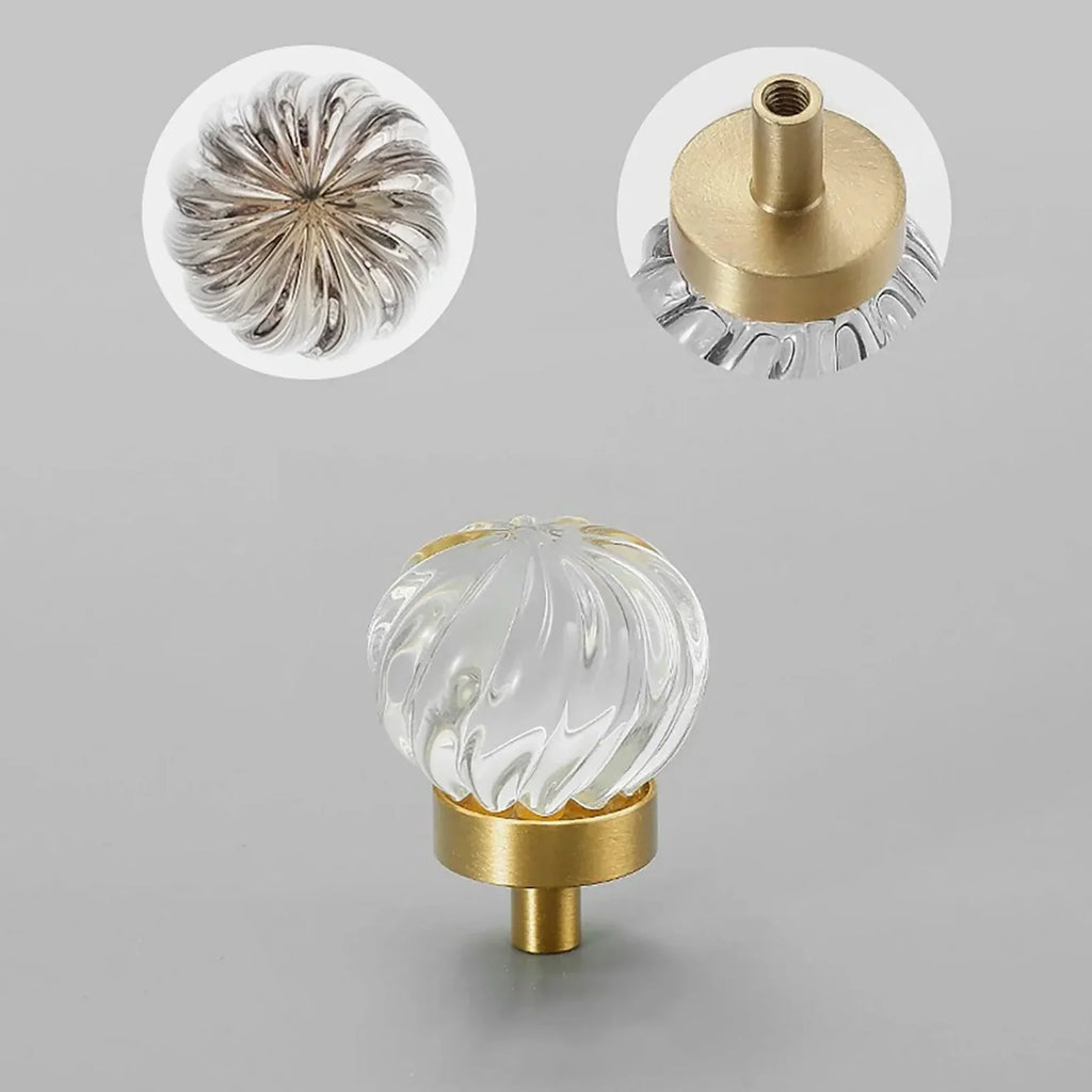 Fluted Crystal Cabinet Knob | Luxury Crystal Drawer Pull Knob