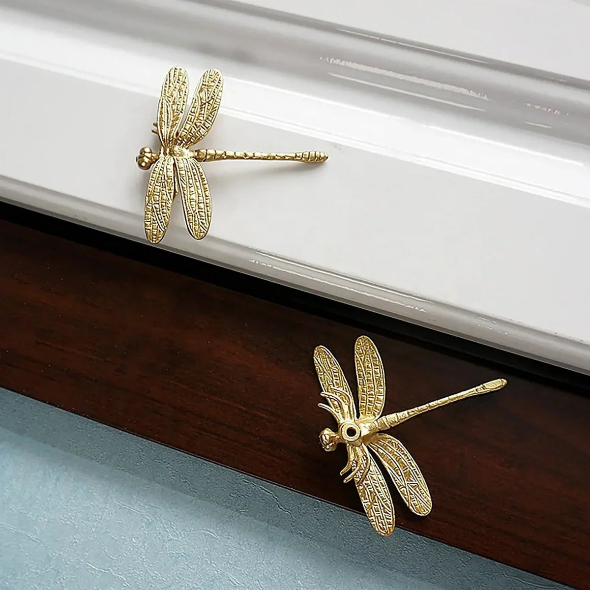 Dragonfly Solid Brass Cabinet Pull | Brass Essence India