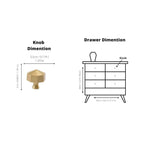 Octagon Geometric Brass Cabinet Knob | Premium Solid Brass Modern Cabinet Knob | Brass Essence India
