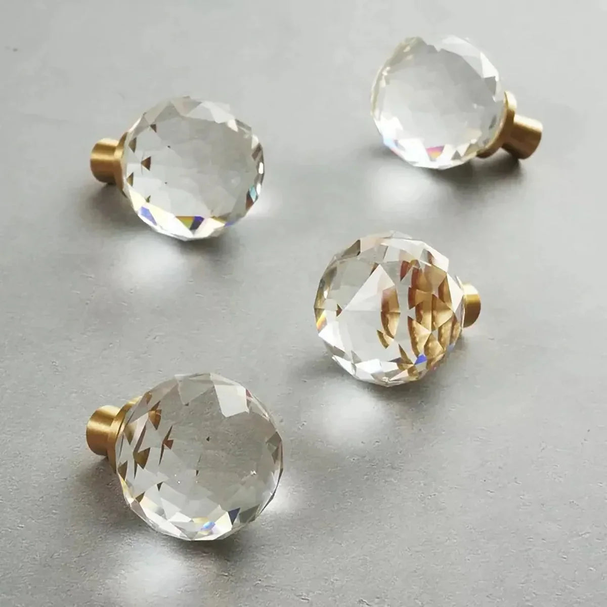 Round Faceted Crystal Cabinet Knob | Luxury Crystal Knob