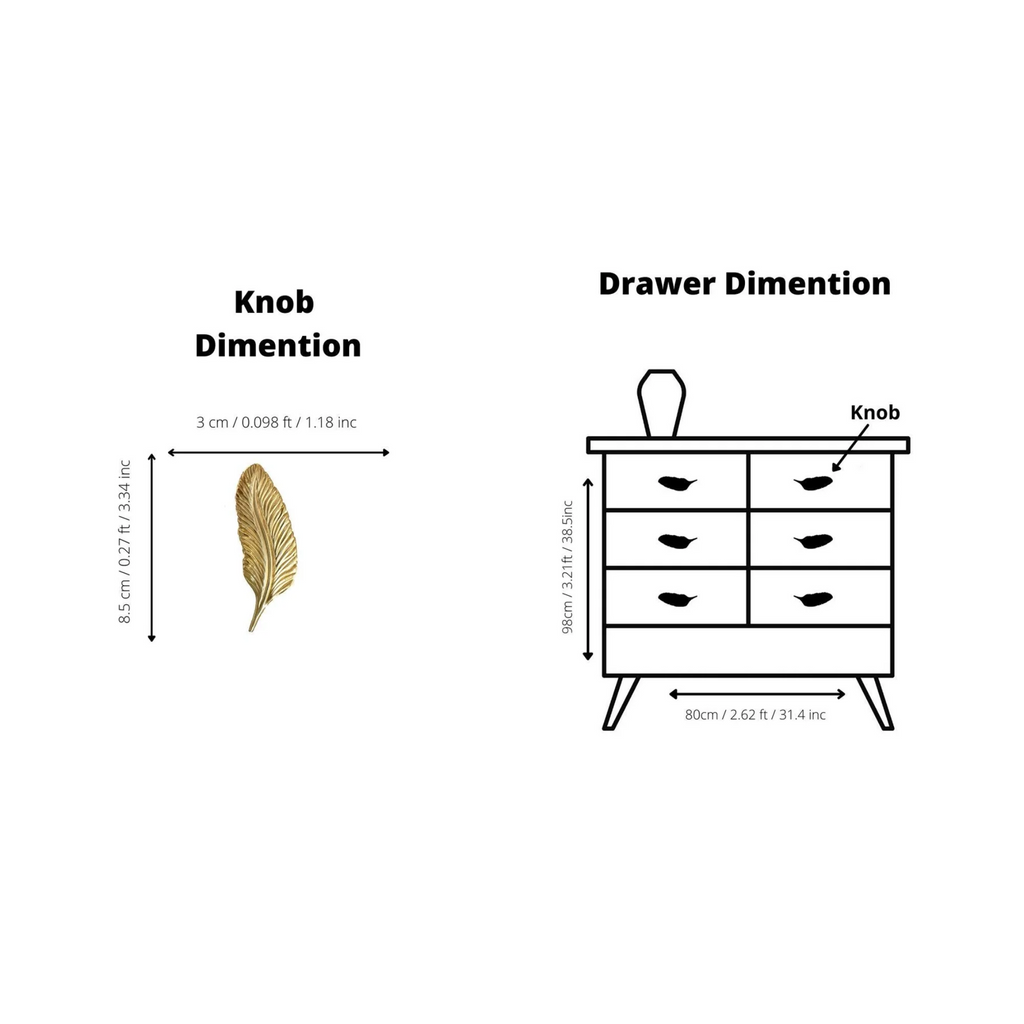 Solid brass leaf cabinet handles from Brass Essence, showing left and right decorative leaf design on a white background.