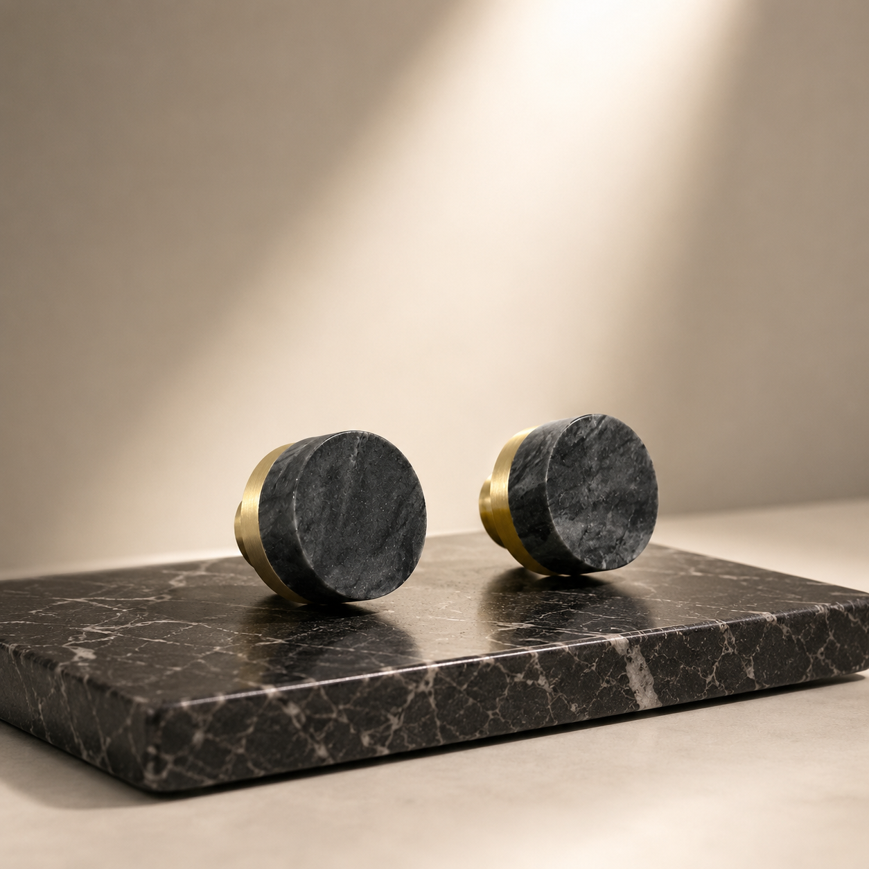 Karish Marble & Brass Cabinet Knob | Luxury Marble Cabinet Knob