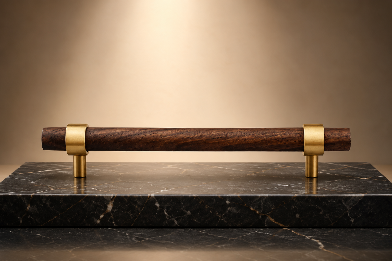 Walnut & Brass T-Bar Handle Collection 9