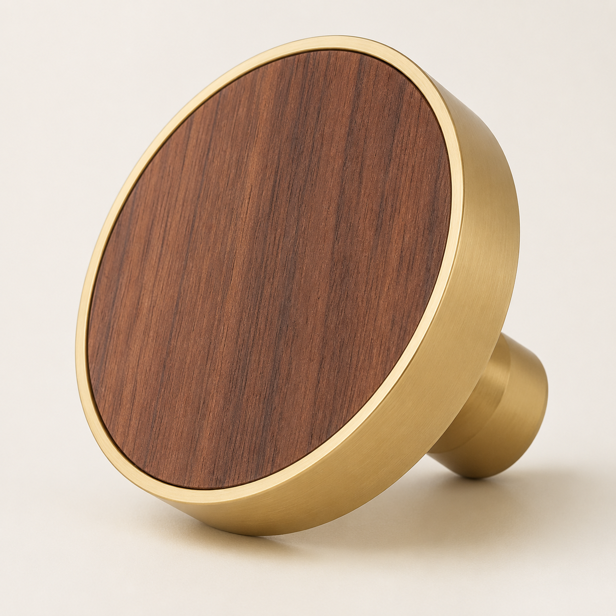 Walnut & Brass Cabinet Knob Collection | Premium Knobs India