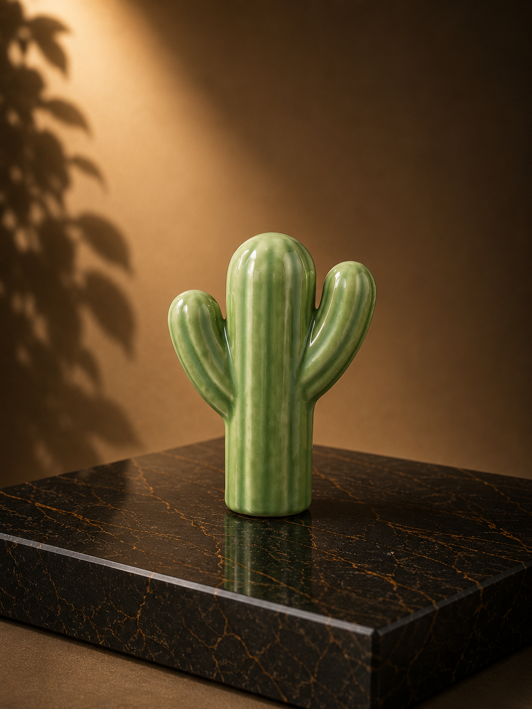 Ceramic Cactus Kids Cabinet Knob | Brass Essence